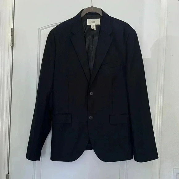H&M Blue Navy Men’s Blazer Sz 40R - Picture 1 of 9